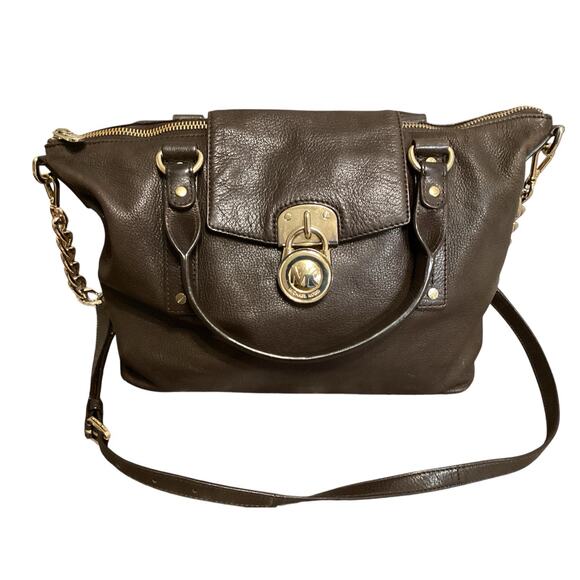 Michael Kors handbag. Dark brown leather with a jet set chain - Picture 1 of 4